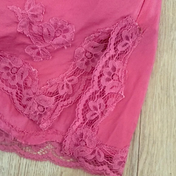 Gold Hawk Pink Lace Trim Slip Dress. Small. Mini Dresses - Picture 5 of 8